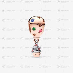 Pandora Two-tone Santa Claus in Hot Air Balloon Charm|Pendant